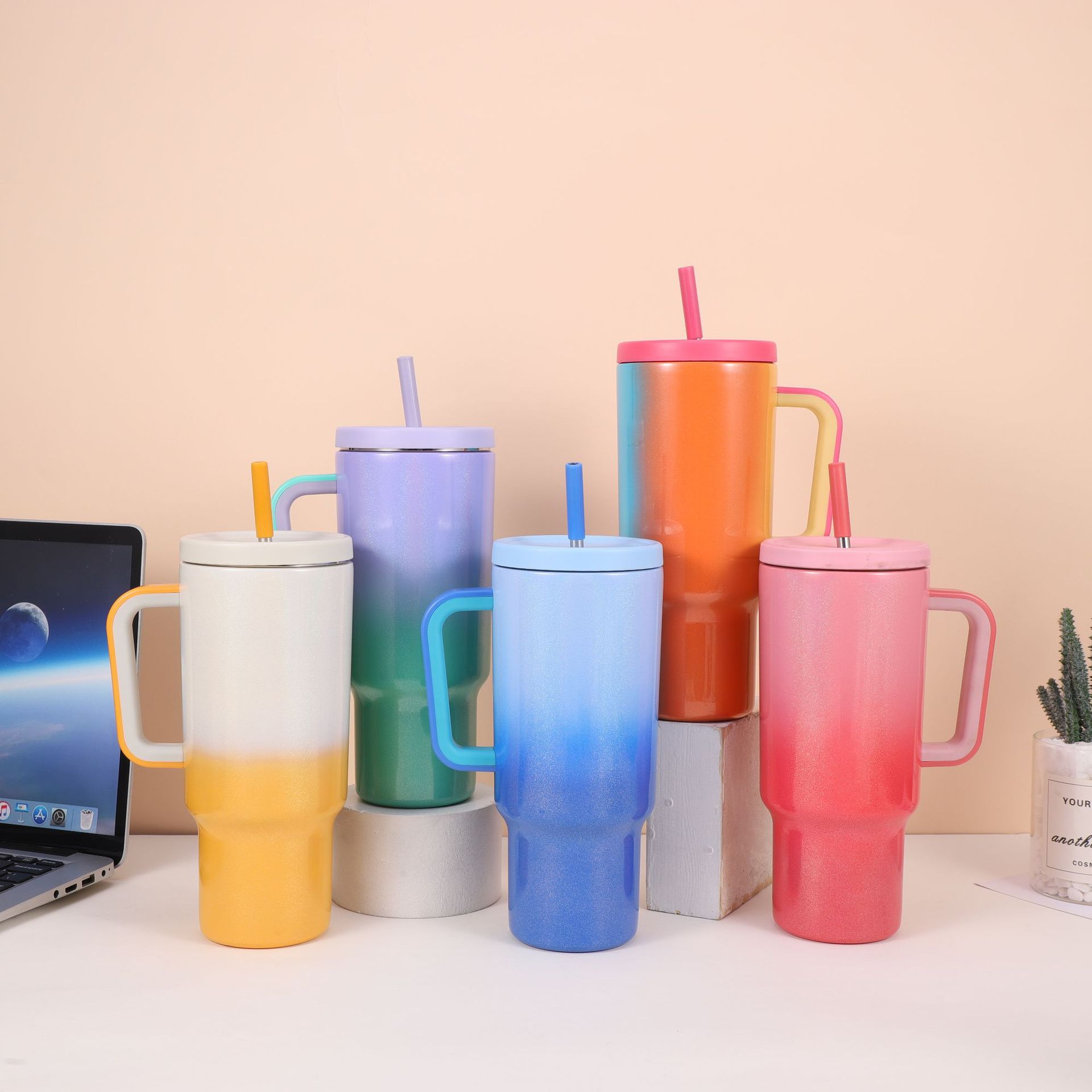 Новый трансграничный переходный стакан 40 - oz paper с рукояткой, вмещающей 304 нержавеющей стальной термостат