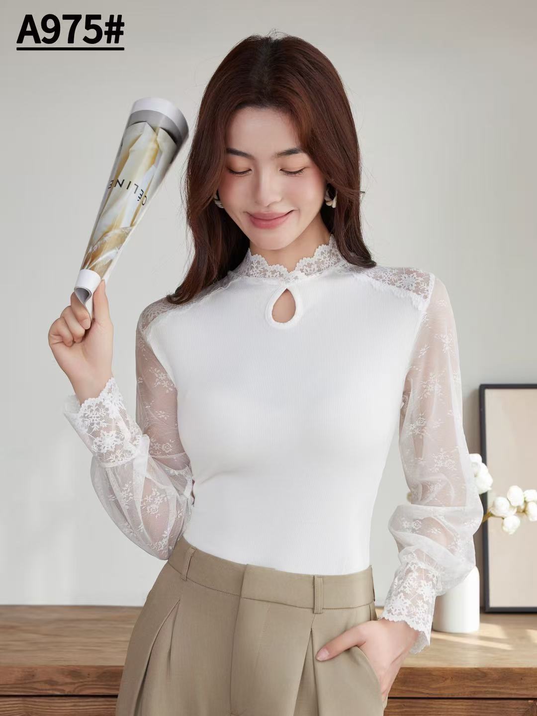 打底衫女长袖韩版/女装女长袖时尚/亚麻刺绣寸衫/连衣裙真丝香云纱/半高领领上衣产品图