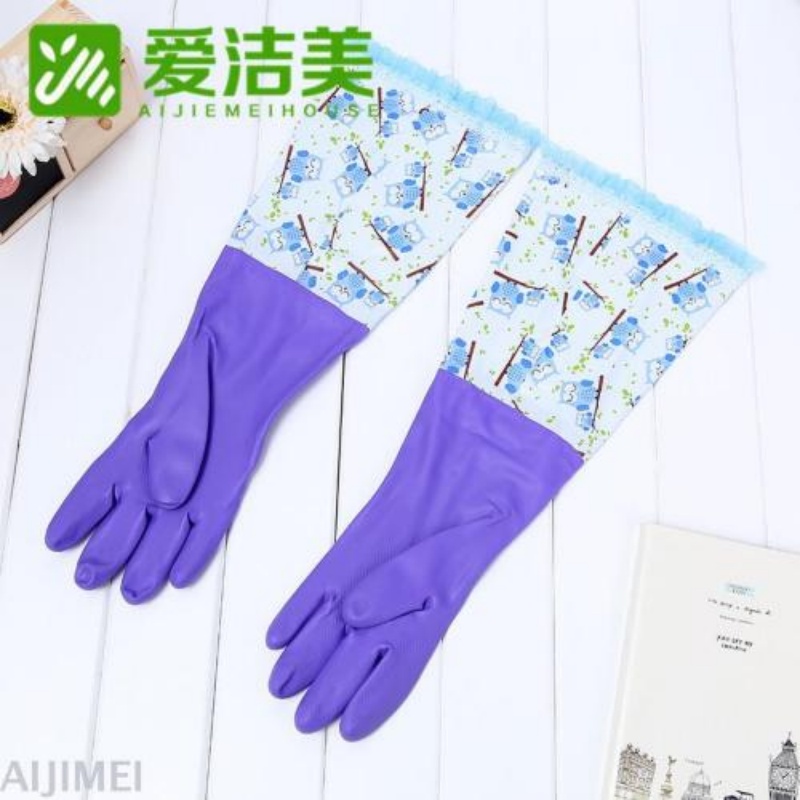 紫色乳胶劳保工作手套 工业农作通用橡胶手套