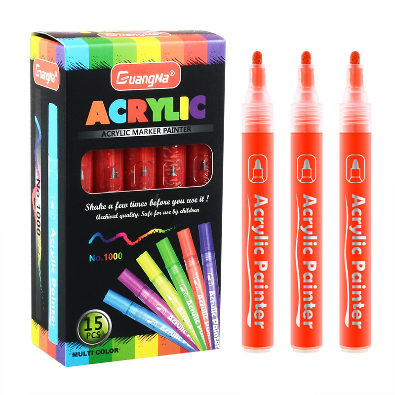 Guangna 48-color acrylic marker pen set, waterproof ceramic painting, stone graffiti, painting pen, water-based marker pen Item Picture