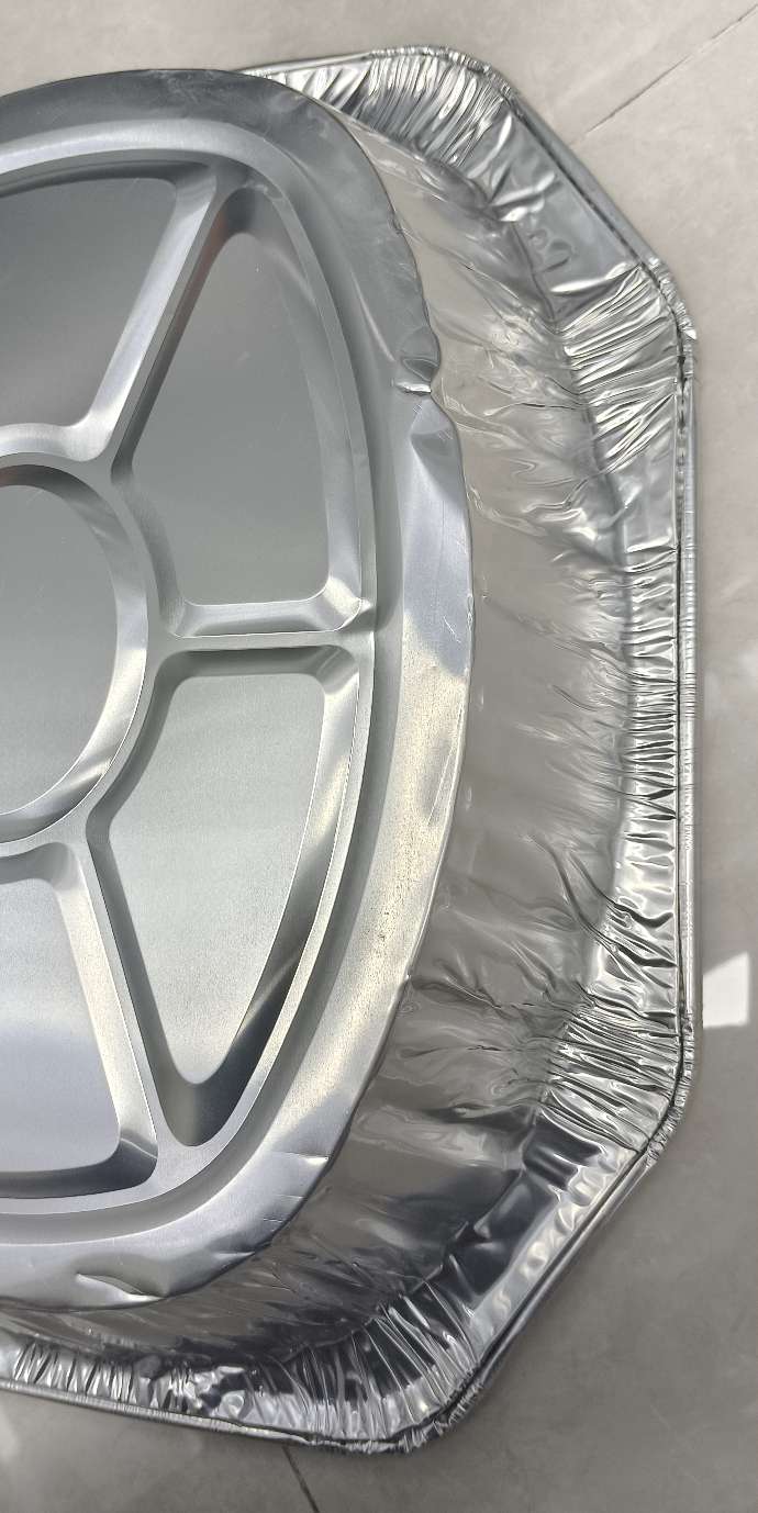 AF4450 disposable household aluminum foil container, large-sized roast chicken, aluminum foil sealed and fresh-keeping, 445*345*80mm detail image 2