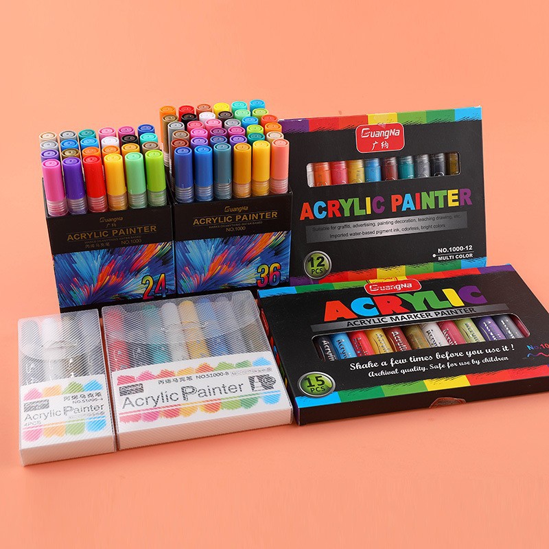 Guangna 48-color acrylic marker pen set, waterproof ceramic painting, stone graffiti, painting pen, water-based marker pen