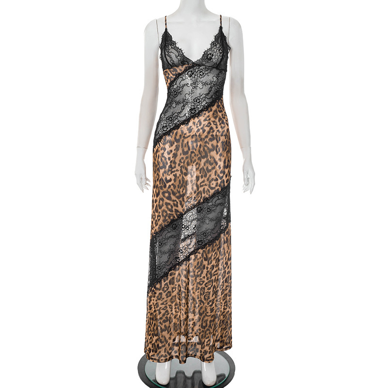 Leopard print elegant retro dress, slimming and form-fitting dress Application Scenario