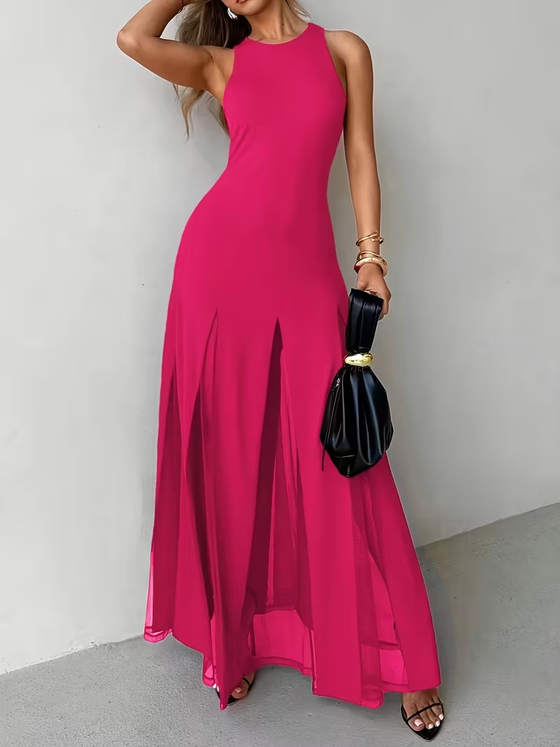 2026 New yellow and purple V-neck sexy party fashion women's dress, dress, dress, dress Application Scenario
