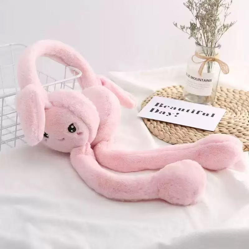 Cute plush folding warm ear cups for girls and boys, winter fluffy ear bags for cold protection, adjustable ear warmth and ear protection details Picture