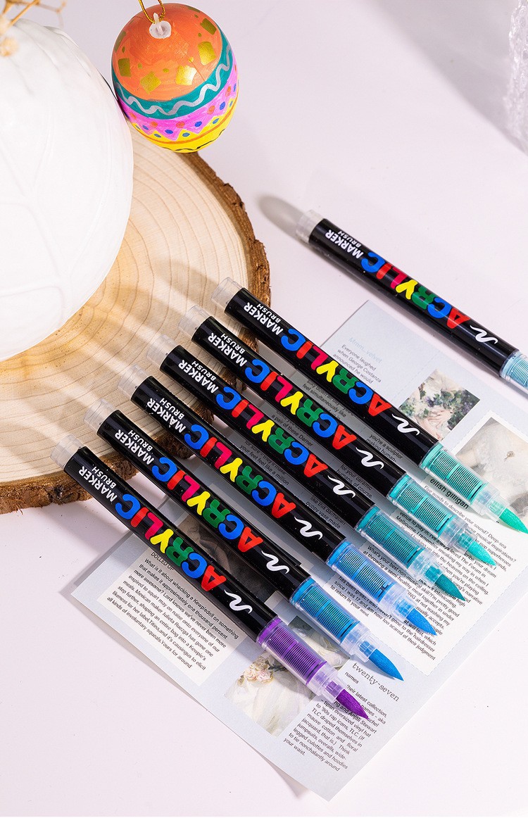 Guangna 8101 Acrylic Mark Straight liquid type soft tip no-press student good drawing doodle pen Waterproof marker pen pic 9