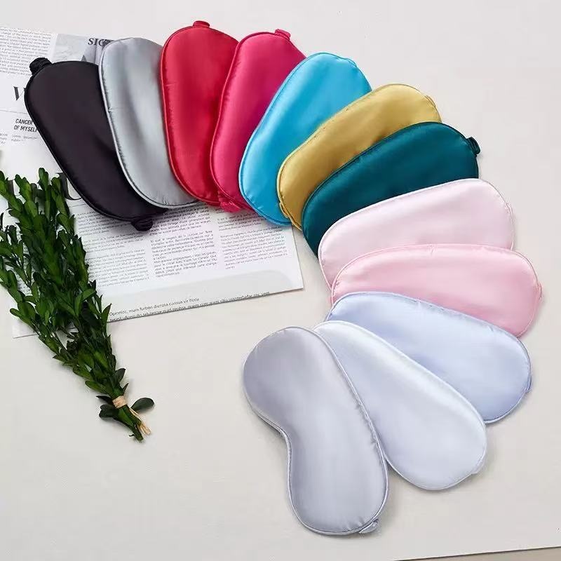 High-end double-sided faux silk eye masks for both men and women in stock, light-blocking and non-eye pressure, sleep tightness tightness, travel nap sleep Specification image