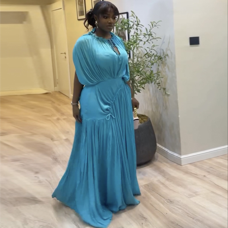 A blue dress for women in European and American style Application Scenario