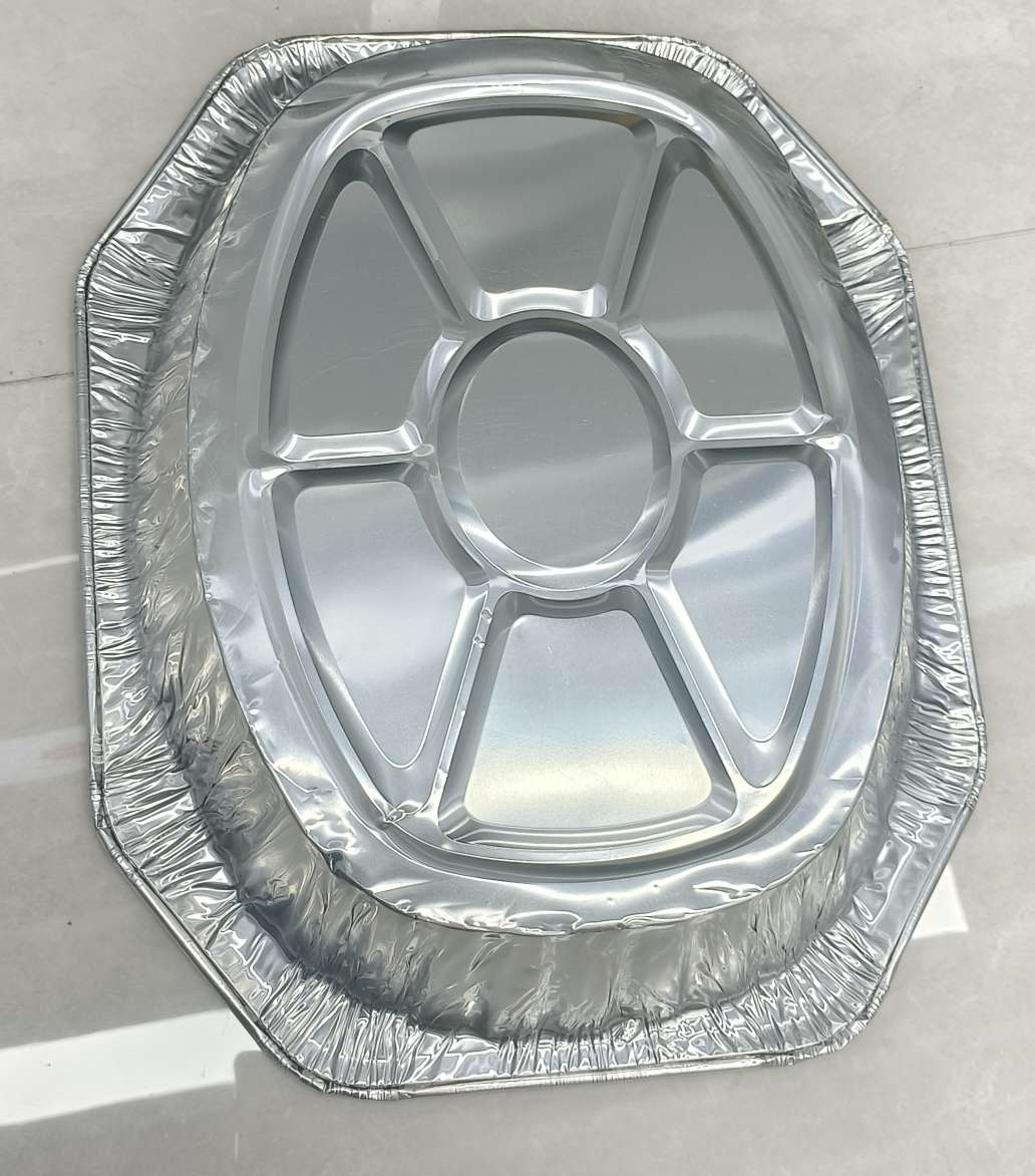 AF4450 disposable household aluminum foil container, large-sized roast chicken, aluminum foil sealed and fresh-keeping, 445*345*80mm detail image 3