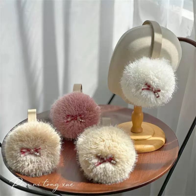 Autumn and winter cute ear protectors for women, warm and windproof, children and adults, foldable and fluffy ear protectors wholesale details Picture