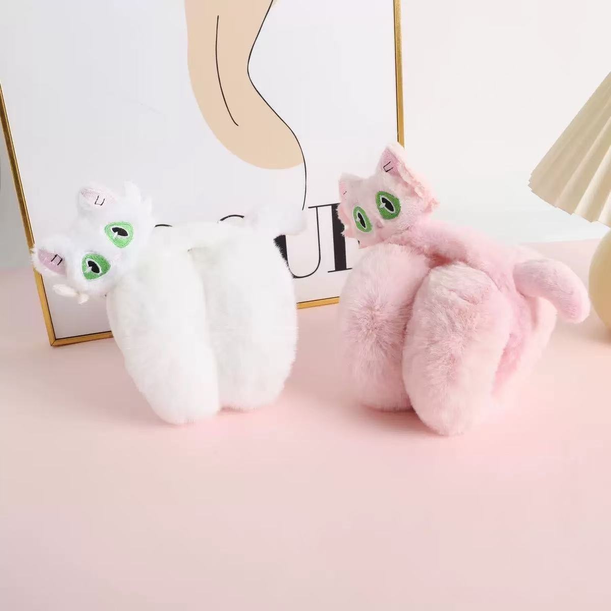 Dongdaemun girl Korean version cat ear cups, foldable thickened plush ear warm, super cute little cat funny adult ear cups details Picture