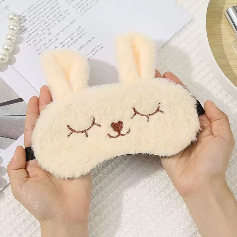 Cross-border cartoon plush sleep eye mask, light-blocking sleep, hot compress, ice compress eye mask, ice pack, children's eye mask wholesale logo Specification image