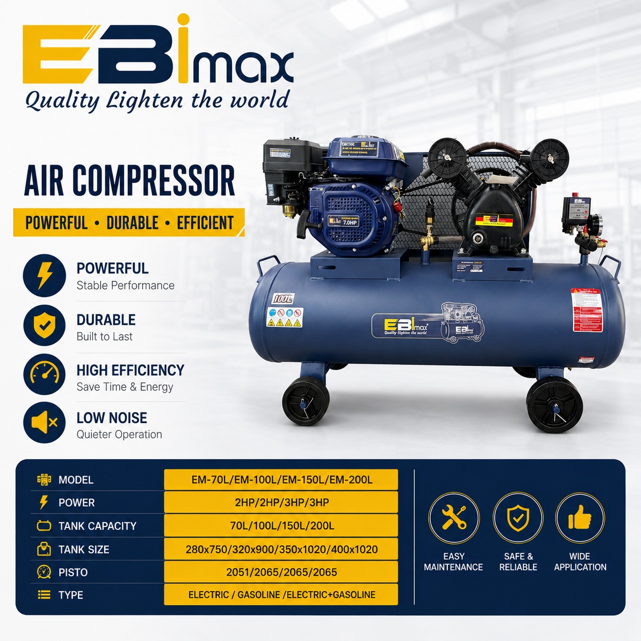 V Belt Air compressor  Electric/Gasoline /Electric+Gasoline 