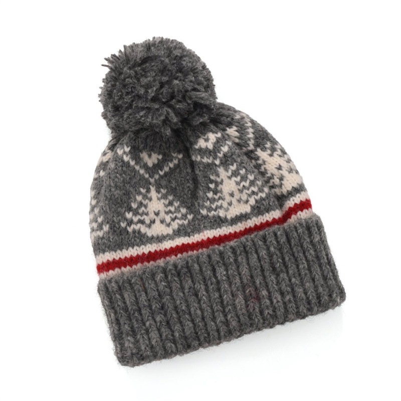 Fur ball Christmas woolen hats for men and women, retro knitted hats for autumn and winter, ski windproof pullover hats