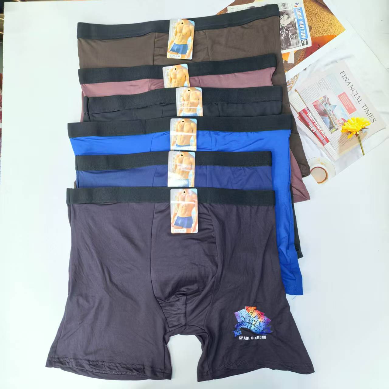 1618# Underwear for export, men's underwear, men's solid color printed briefs, fashionable and comfortable men's extended underwear, men's briefs, QNI full figure