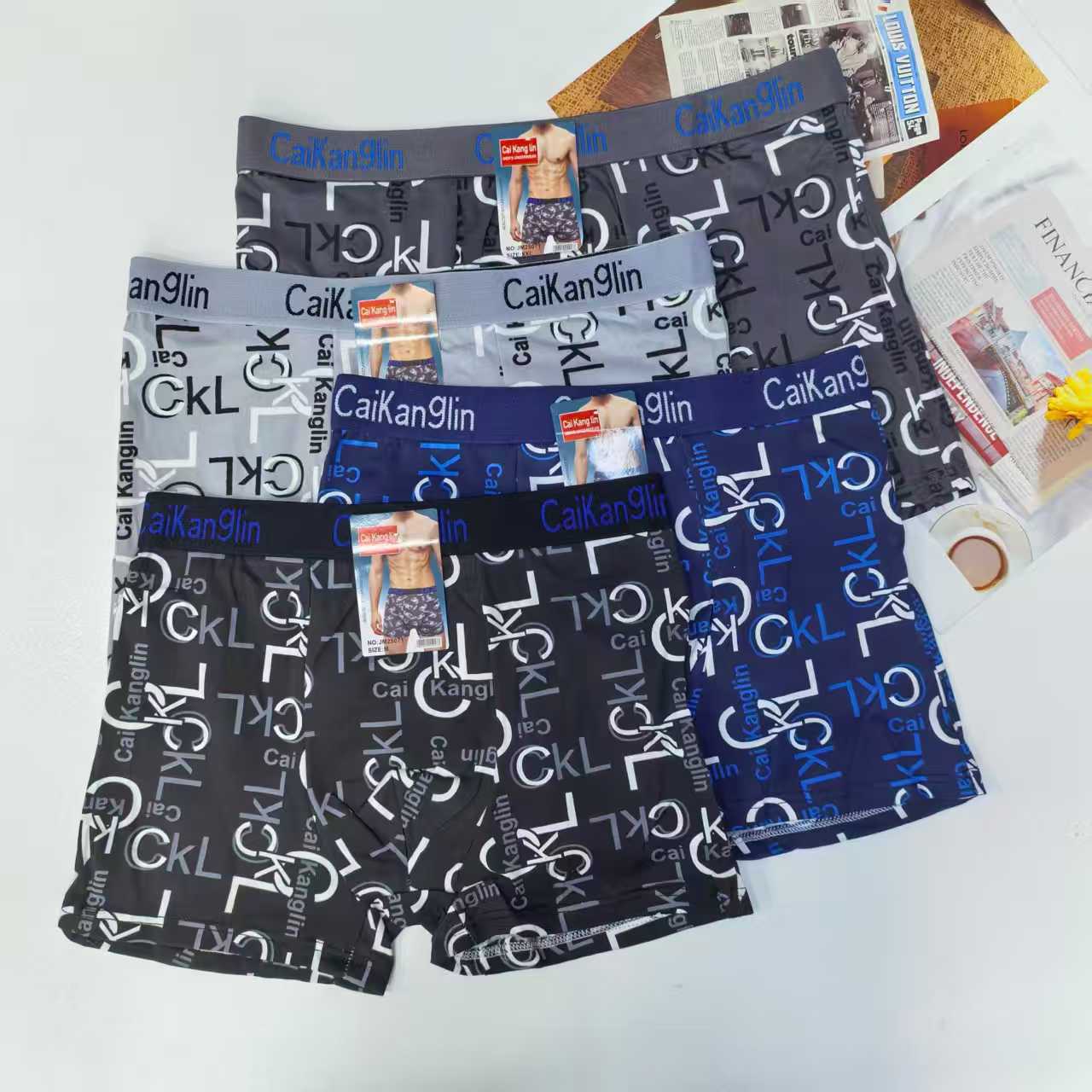 1617# Underwear for export, men's underwear, Men's solid color printed briefs, fashionable and comfortable men's underwear, Men's briefs QNI full figure