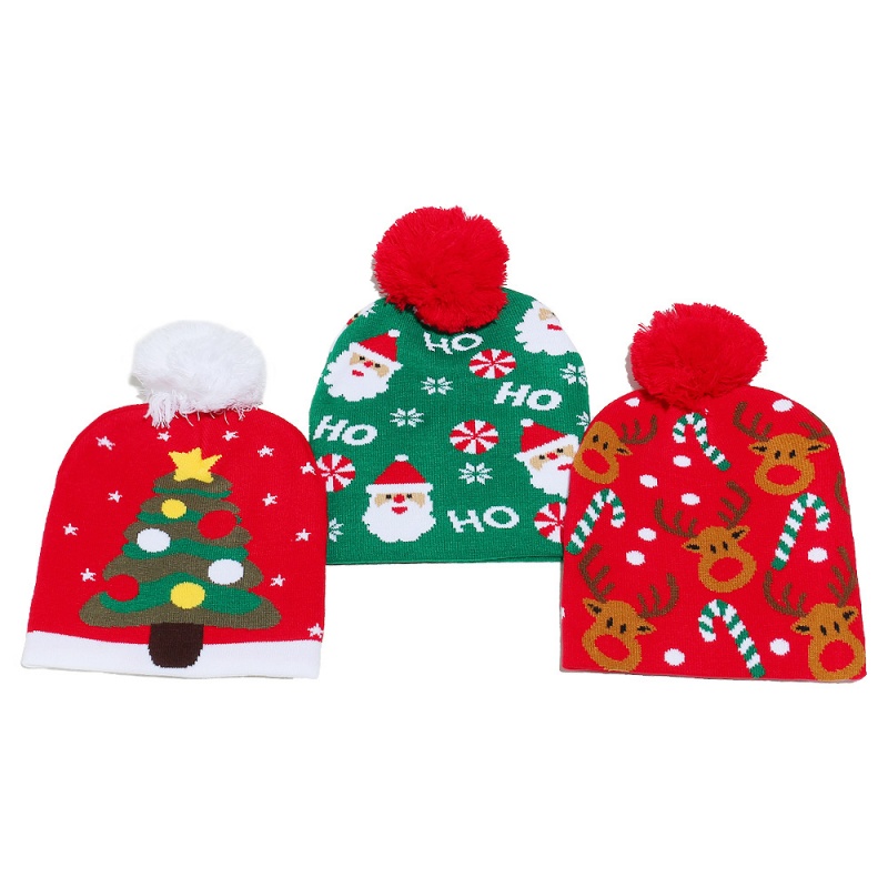 2026 Autumn/Winter new Christmas hats, cross-border Amazon Temu Santa Claus Reindeer cold hat, Christmas knitted hat for women details Picture