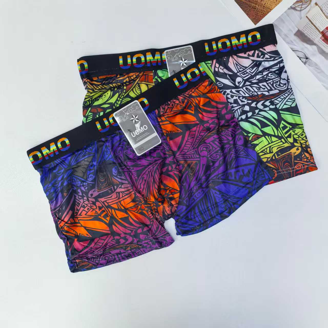 Underwear export to the Middle East and Africa men's underwear, men's printed milk silk briefs, jacquard waist men's underwear, QNI Application Scenario