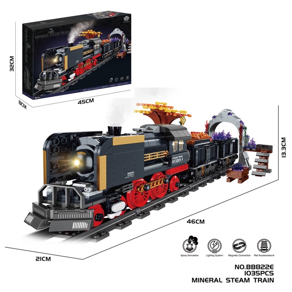 Retro spray building block-shaped train Application Scenario