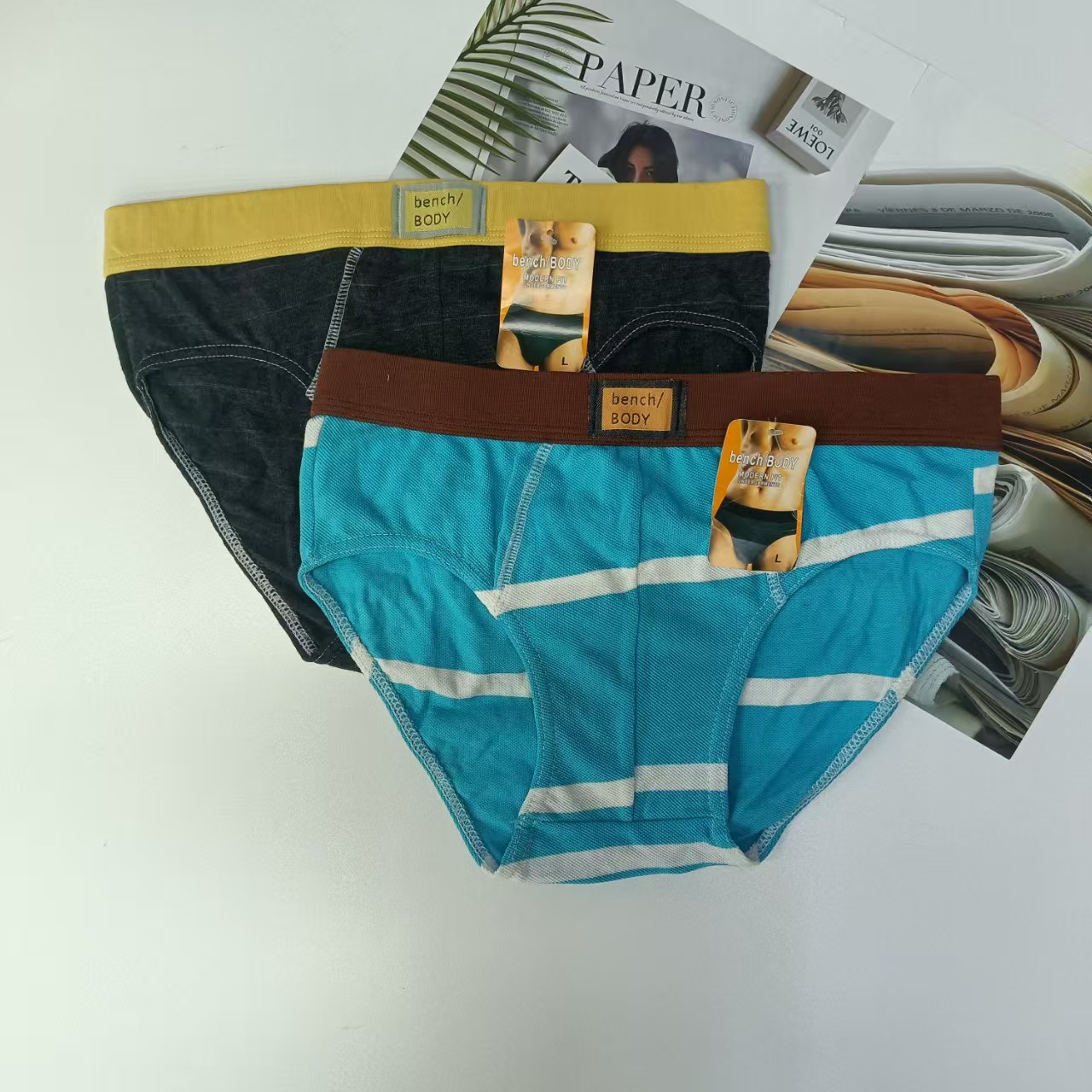 1679# Export of Middle East and Africa striped men's underwear, Men's briefs, Men's milk silk underwear, QNI details Picture