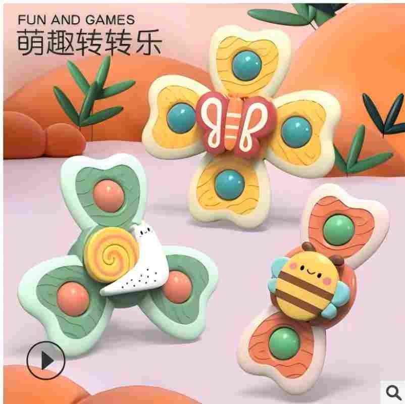 Cute and fun animal suction Cup Spinning Fun Children's fingertip spinning Top Baby Early Education Soothing Toy A6 Specification image