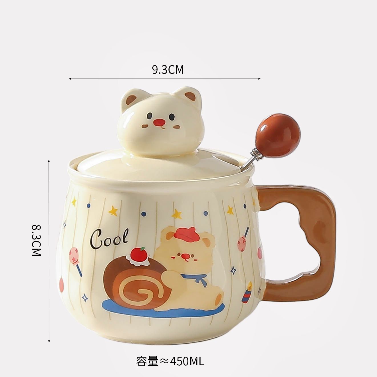 Play Bear Park Cup Beads, cartoon mugs, birthday gifts for girls, souvenirs, water cups, couple mugs, ceramic cups Item Picture