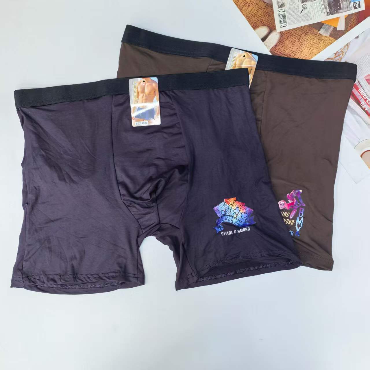 1618# Underwear for export, men's underwear, men's solid color printed briefs, fashionable and comfortable men's extended underwear, men's briefs, QNI details Picture