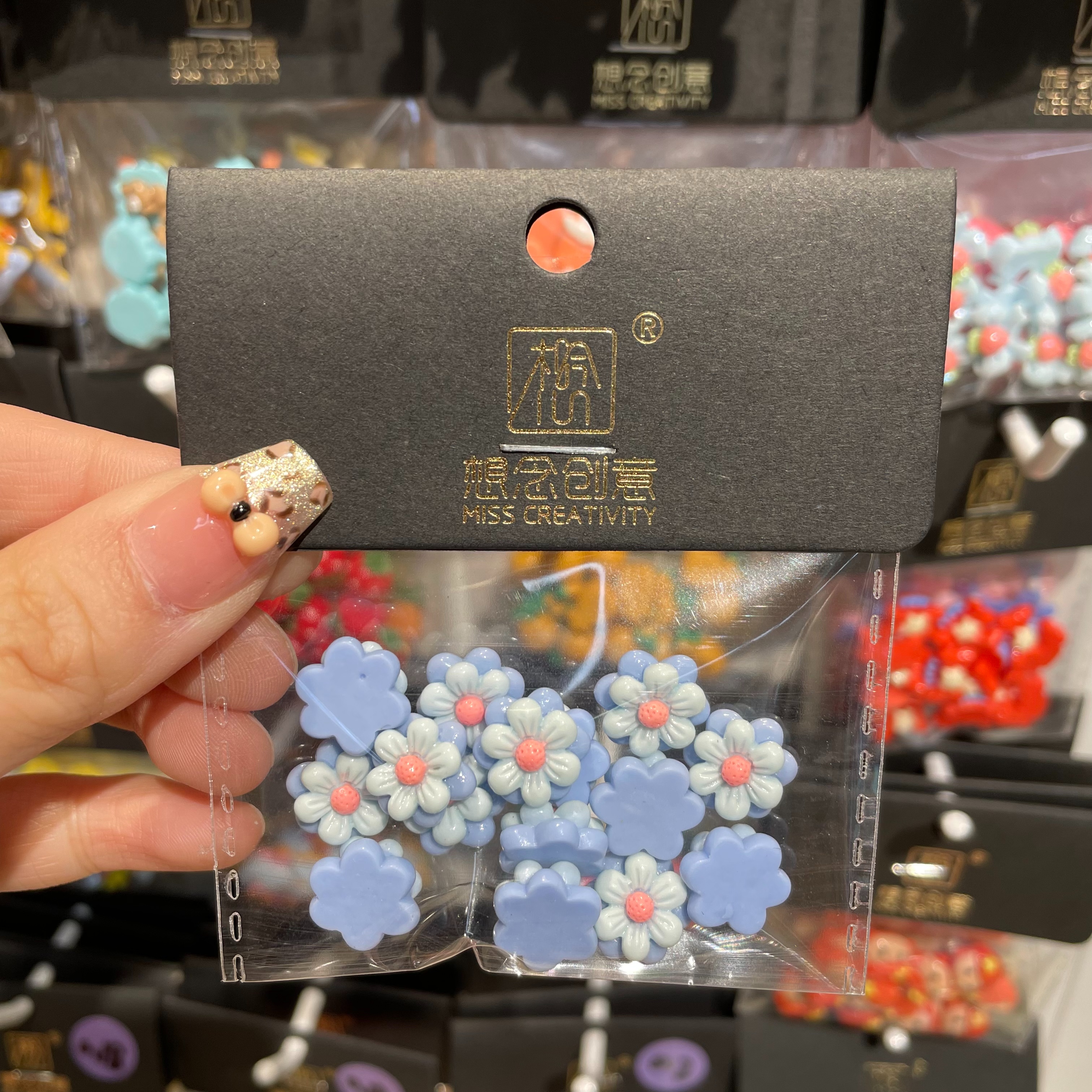 想念创意迷你蓝色双层花花^创意潮流DIY套装^
