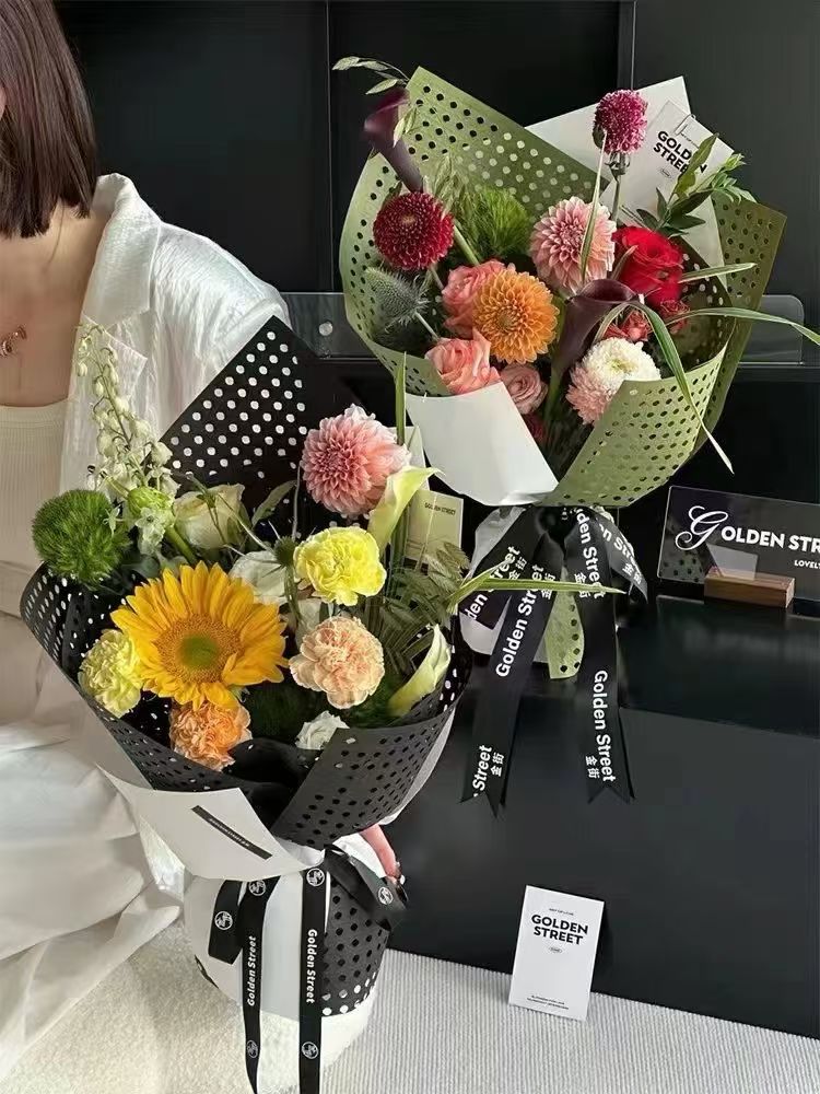 Dopamine hole paper, artificial flowers, fake flowers, festival gift wrapping paper, gift packaging detail image 9