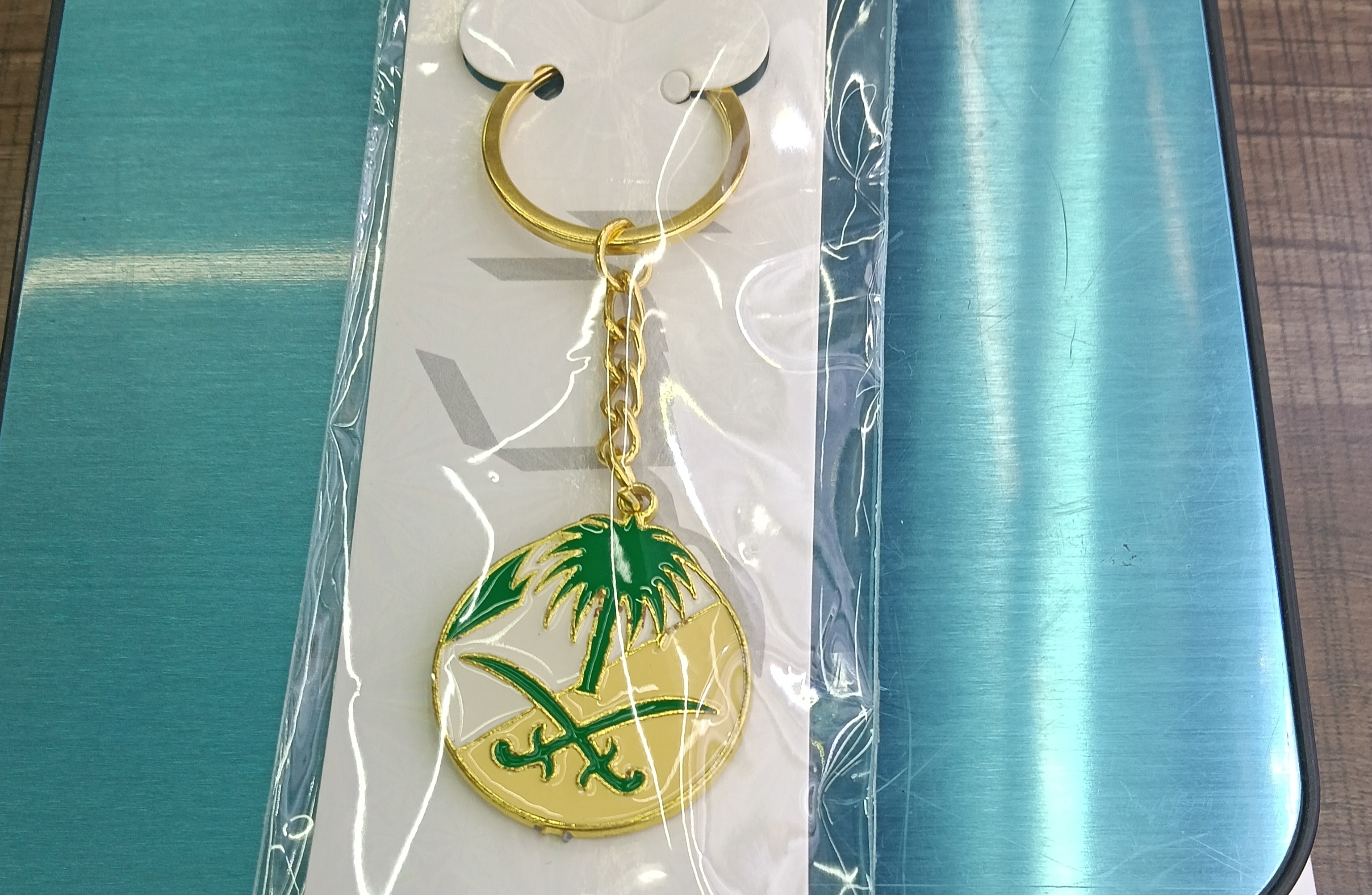 KEYCHAIN沙特阿拉伯国旗图案钻饰钥匙扣书包挂饰钥匙链定制款