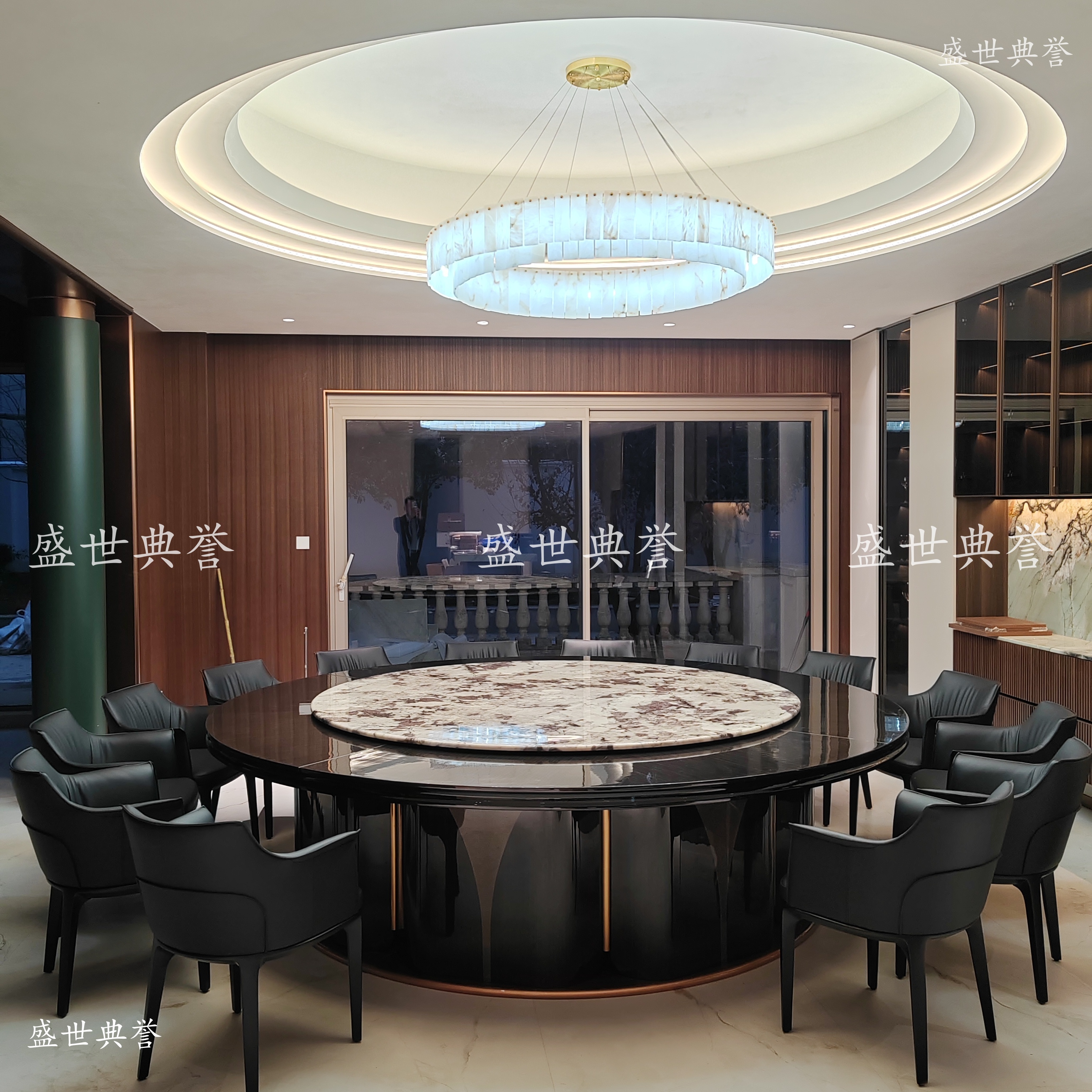 Hangzhou International Hotel Catering Furniture Company offers electric dining tables and chairs for clubs, business recepations, and luxurious large round tables for villas