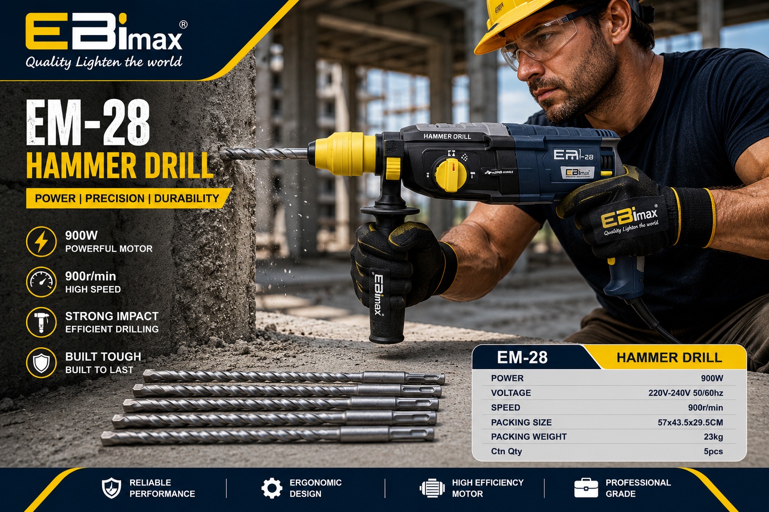 Dongcheng EM28 electric hammer impact Drill, electric tool hole opener, hammer drill
