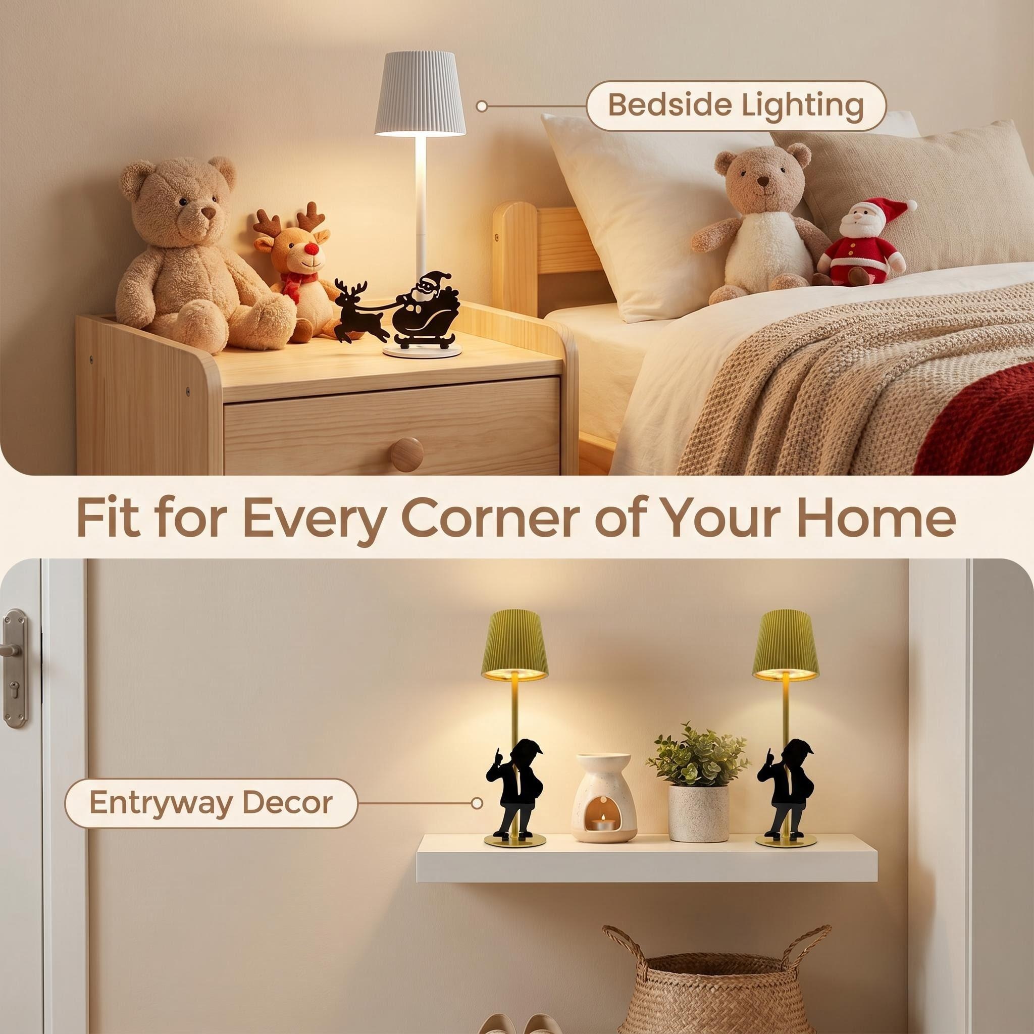 JL's new cartoon silhouette magnetic decorative sheet charging desk lamp, ambient small desk lamp, high-end crystal night light Application Scenario