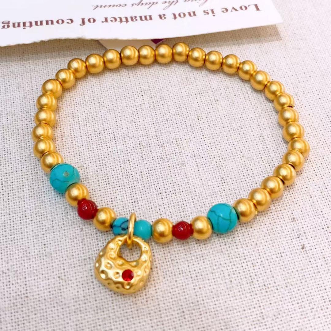 Copper gold-plated bracelets, colorful bracelets, accessories, handcrafted gifts