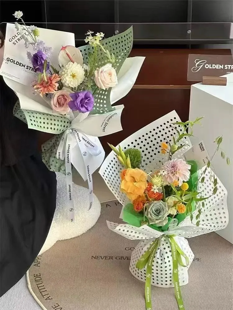 Dopamine hole paper, artificial flowers, fake flowers, festival gift wrapping paper, gift packaging detail image 7