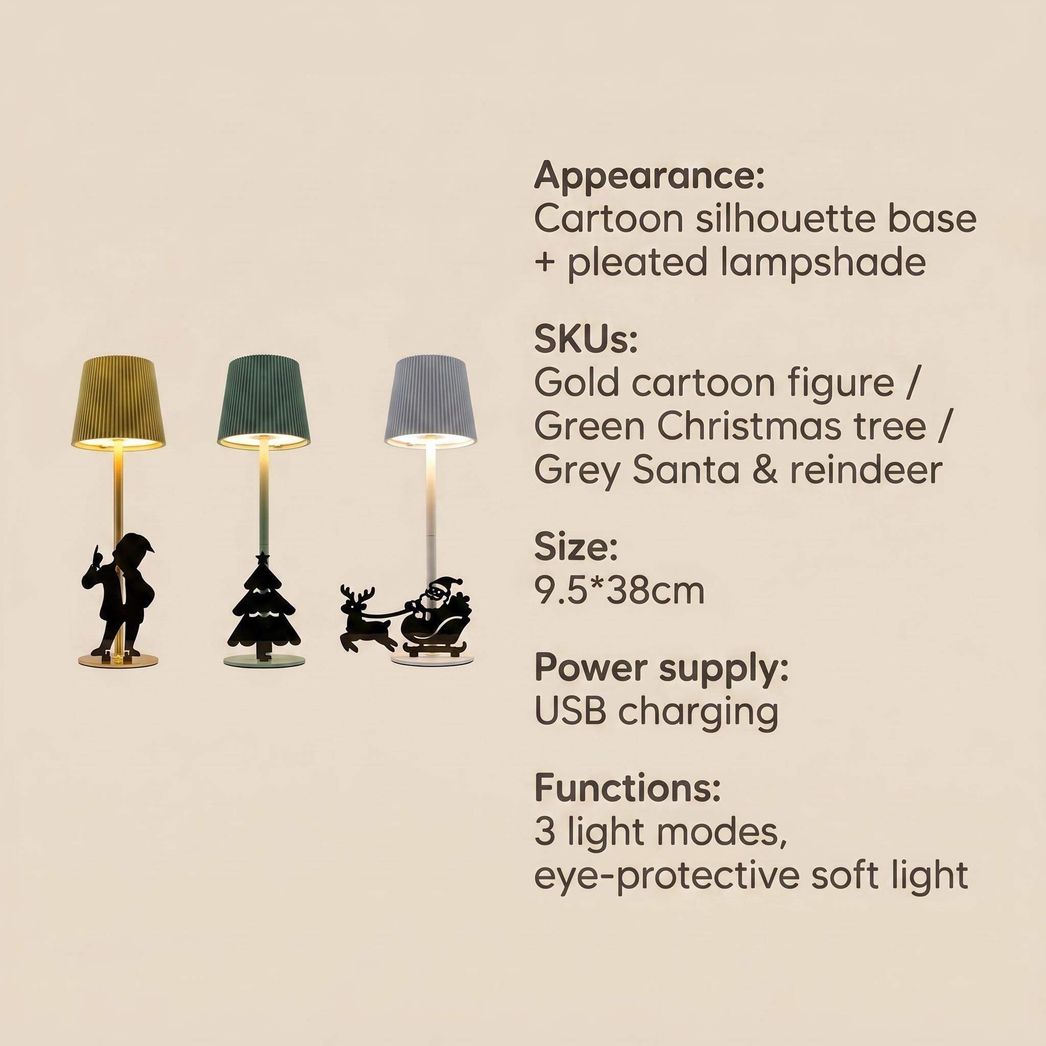 JL's new cartoon silhouette magnetic decorative sheet charging desk lamp, ambient small desk lamp, high-end crystal night light Item Picture