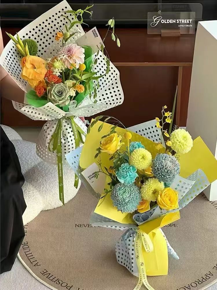 Dopamine hole paper, artificial flowers, fake flowers, festival gift wrapping paper, gift packaging detail image 6