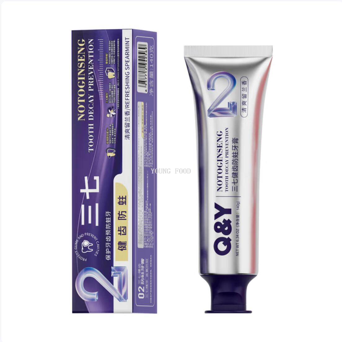 Free shipping: 140g of Double Mint toothpaste ground from Lychee, TESTANERAPALETTE for tooth-strengthening and anti-decay with Notoginseng Application Scenario