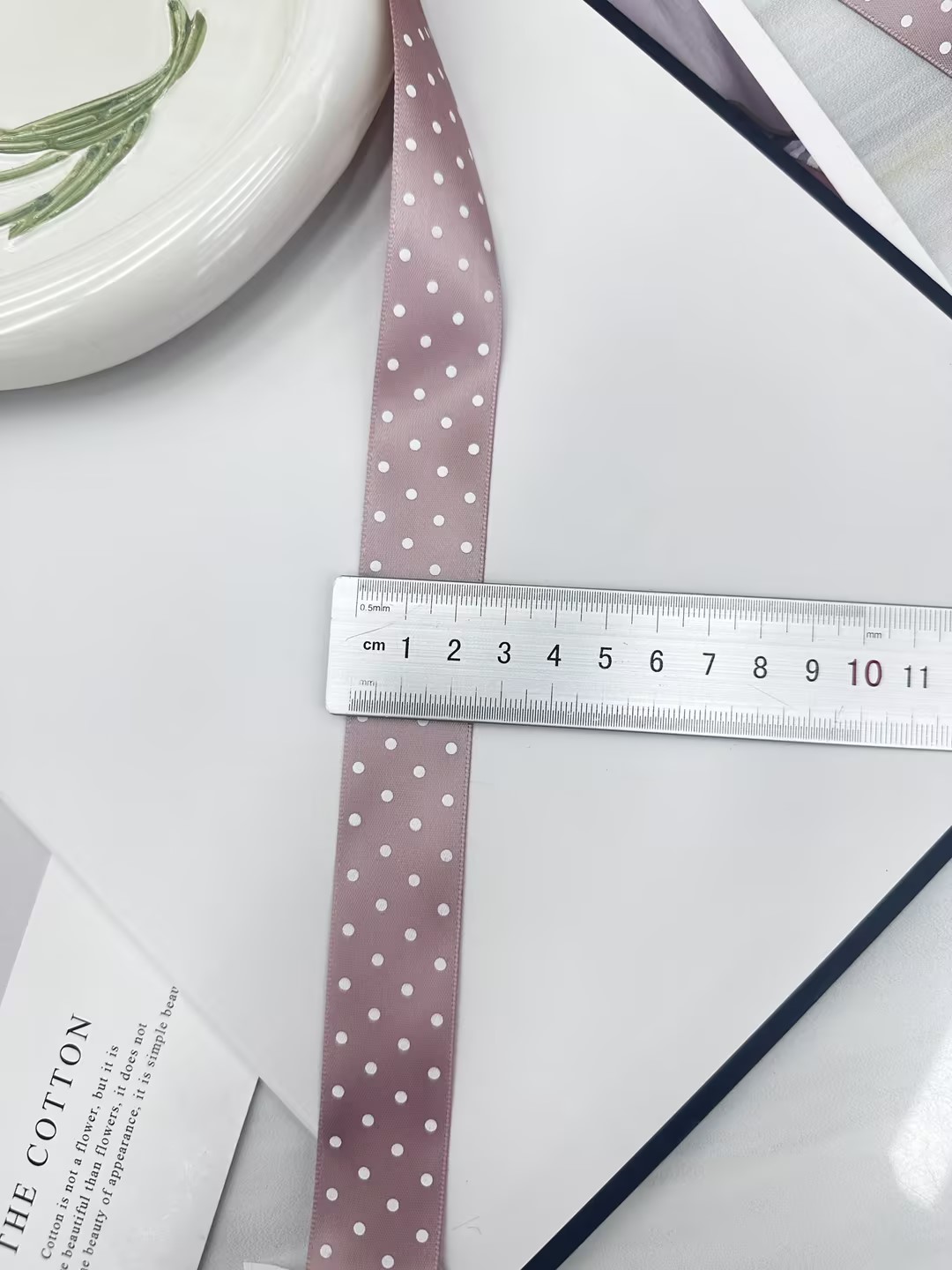 Polka dot decorative ribbon retro versatile style, smooth texture, solid polka dot, suitable for all scenarios, multiple colors available, factory direct sales, 25MM Application Scenario