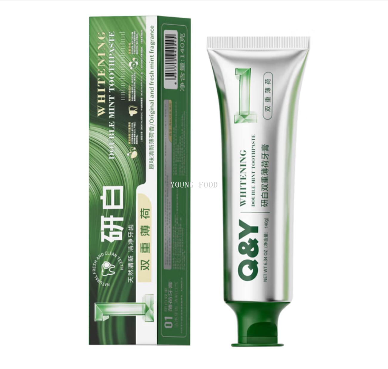 Free shipping: 140g of Double Mint toothpaste ground from Lychee, TESTANERAPALETTE for tooth-strengthening and anti-decay with Notoginseng Specification image