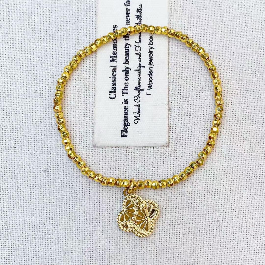 Cute copper gold-plated bracelet, dance bead bracelet, fashionable bracelet, simple and versatile women's bracelet accessory gift