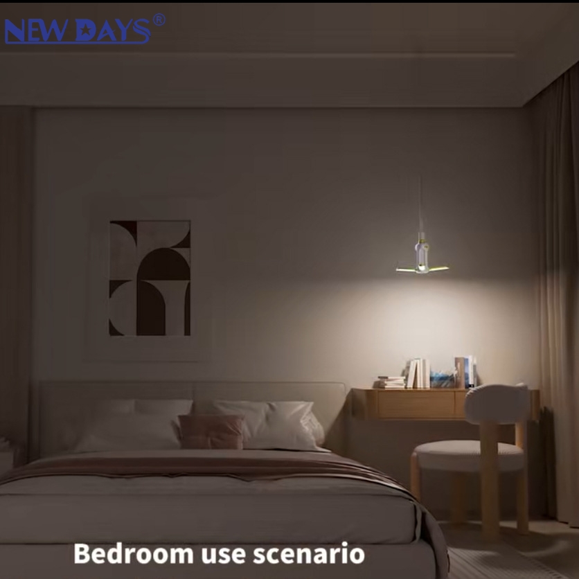 NEWDAYS brand's new cross-border led eye-protecting folding leaf lamp, energy-saving and power-saving high-brightness lighting lamp, outdoor charging emergency light with flashlight Item Picture
