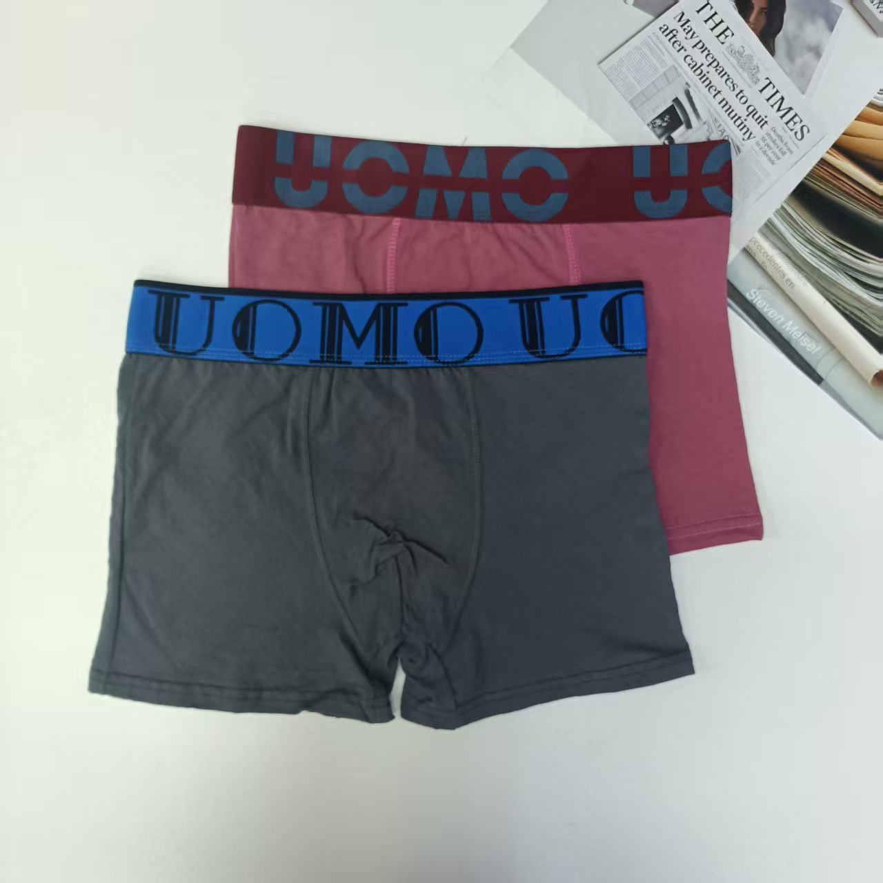 1680# Underwear for export, men's underwear, men's solid color boxer briefs, fashionable and comfortable contrasting color waist men's underwear, men's boxer briefs QNI Application Scenario