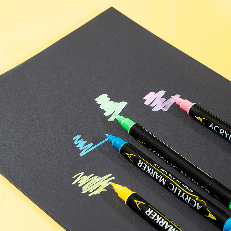 Guangna 6200 Water-based double-headed Acrylic marker pens 36-color, 48-color, 60-color set DIY glass and ceramic graffiti pens details Picture