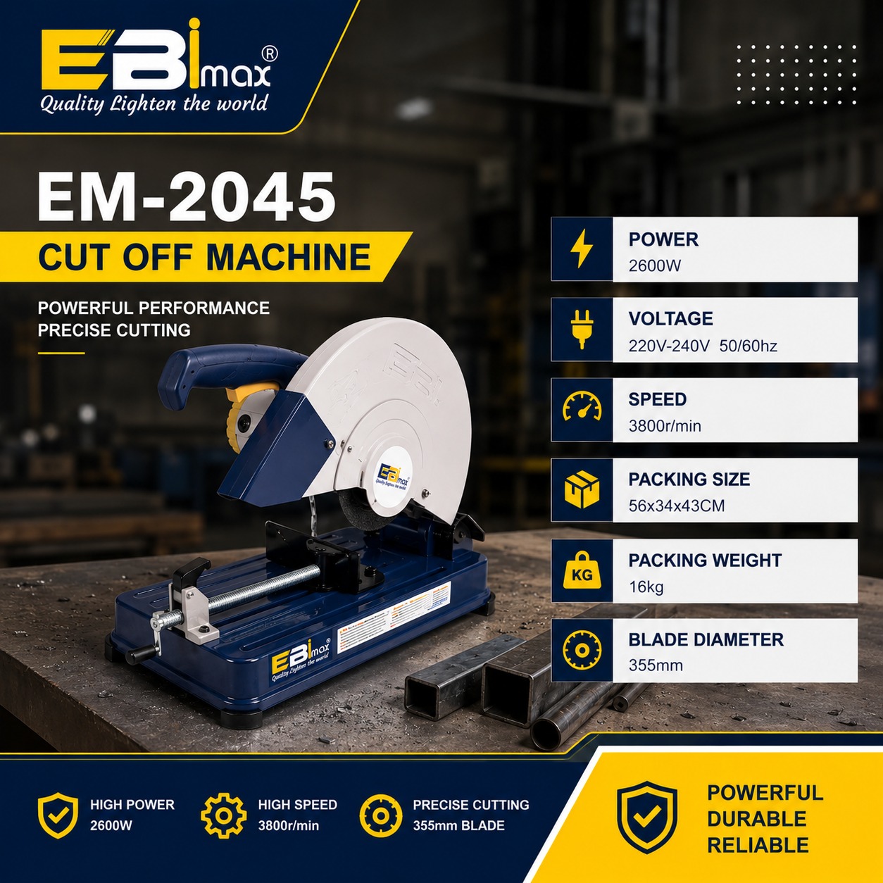 EM-2045气动切割机 CUT OFF MACHINE 便携式金属切割工具