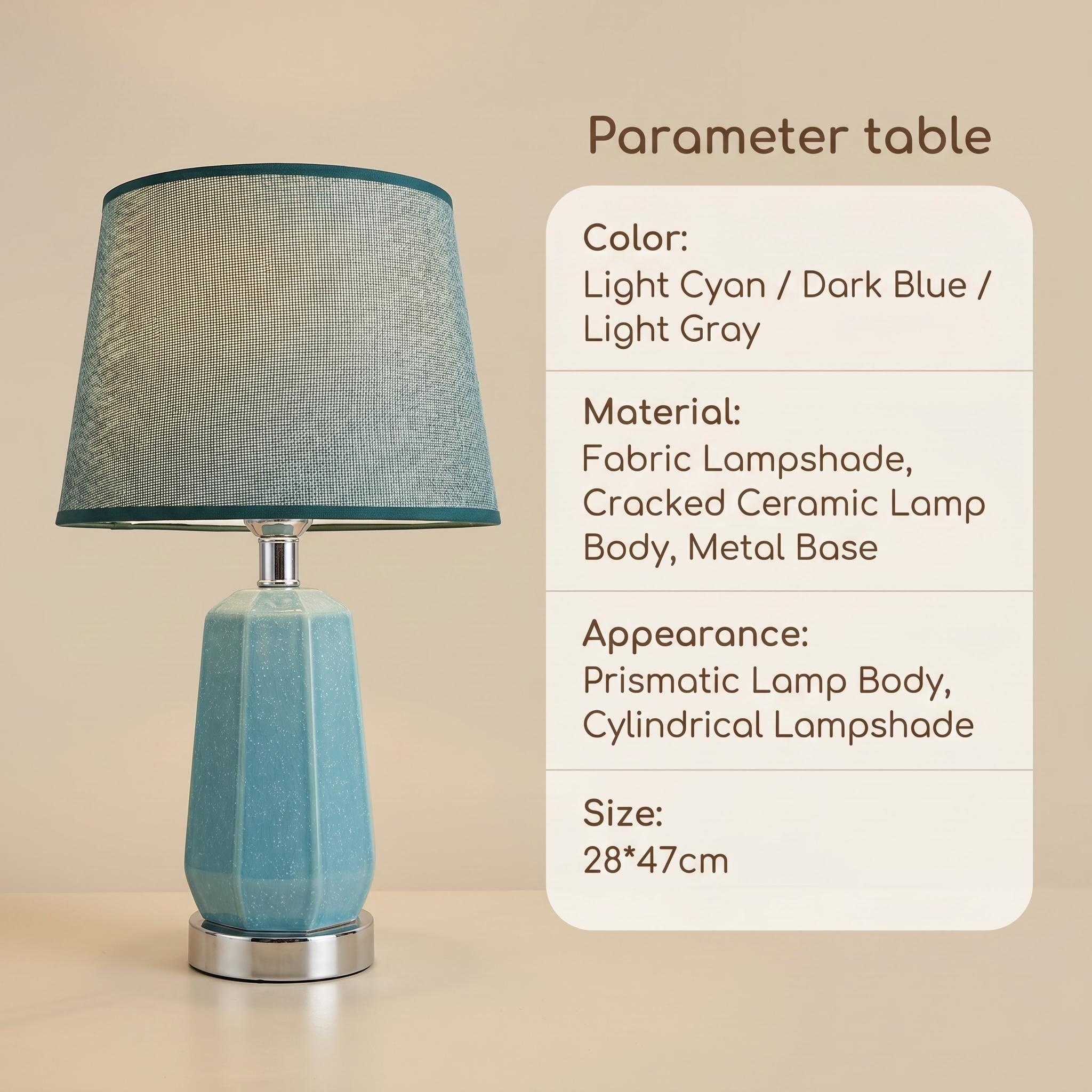 Plaid Shade Prismatic Ceramic Table Lamp Imitation Medieval antique Chinese ceramic lamp available in three colors Item Picture