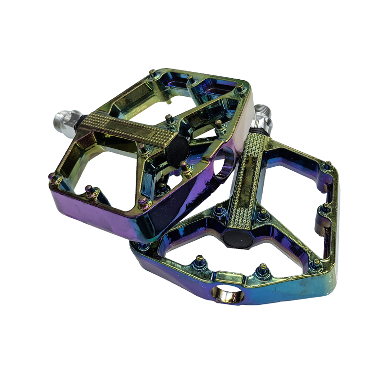 JD-025 (M33) Double DU Colorful Bicycle pedal, aluminum alloy bearing pedal, mountain bike with nail anti-slip bicycle pedal Specification image