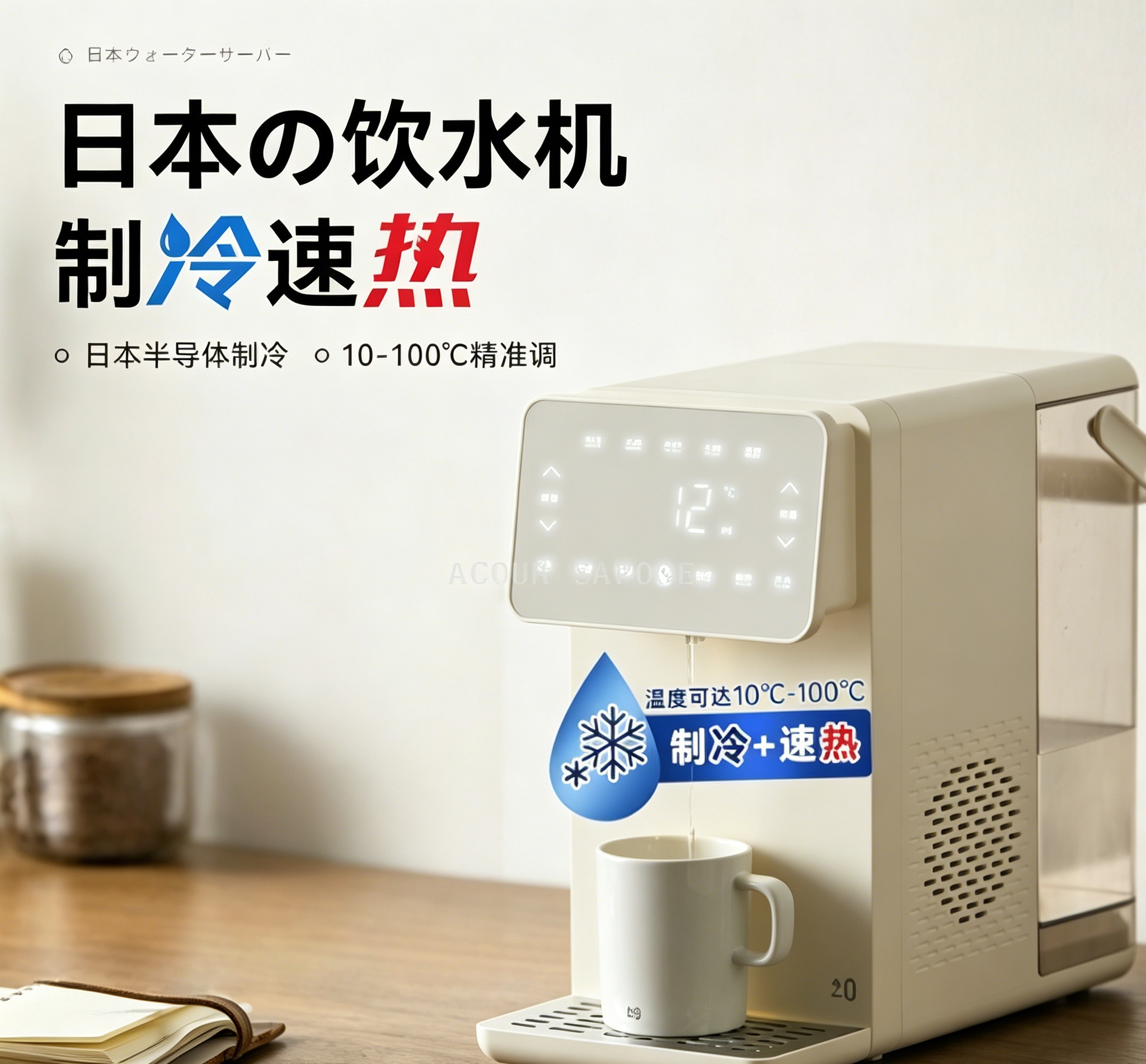 Free shipping! Zero positive and negative instant hot water dispenser, cold and hot integrated household countertop clean drinking water 4.5-liter J130