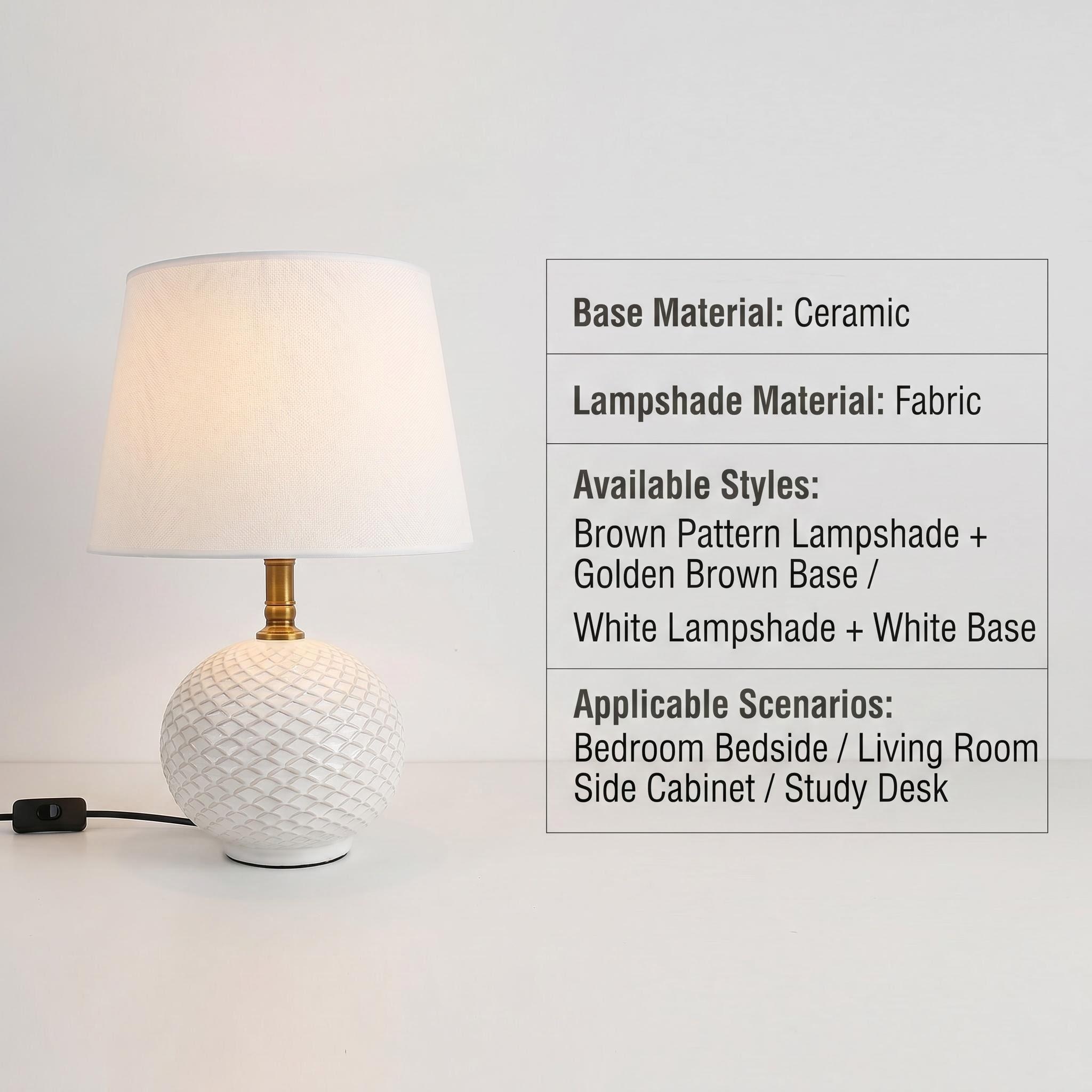 Jilian's new pineapple craft ceramic table lamp, fashionable bedside lamp and home decoration lighting fixture Item Picture