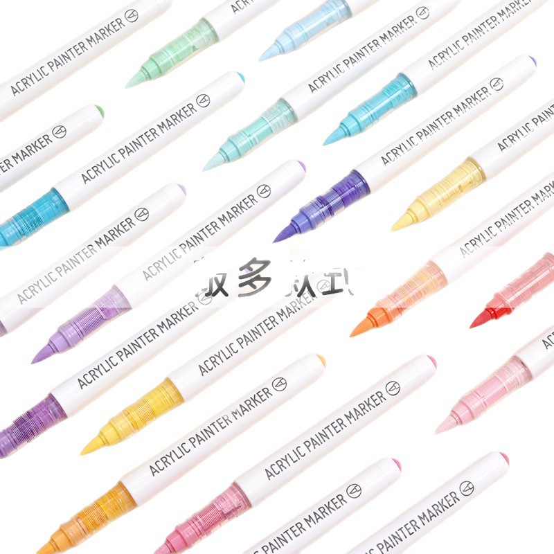 LAN Guo M720 Straight-liquid soft-tipped acrylic marker pen, 81-color macaron non-permeable paper art brush for primary school students Item Picture